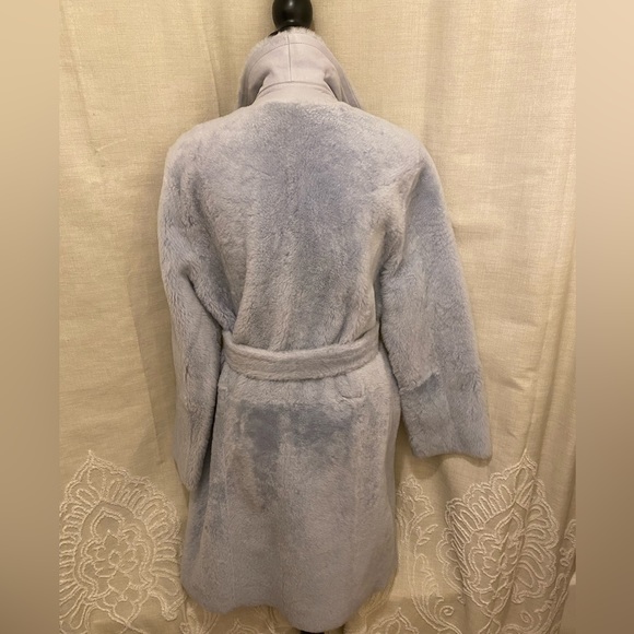 Yves Salomon belted blue shearling fur coat - Picture 8 of 12